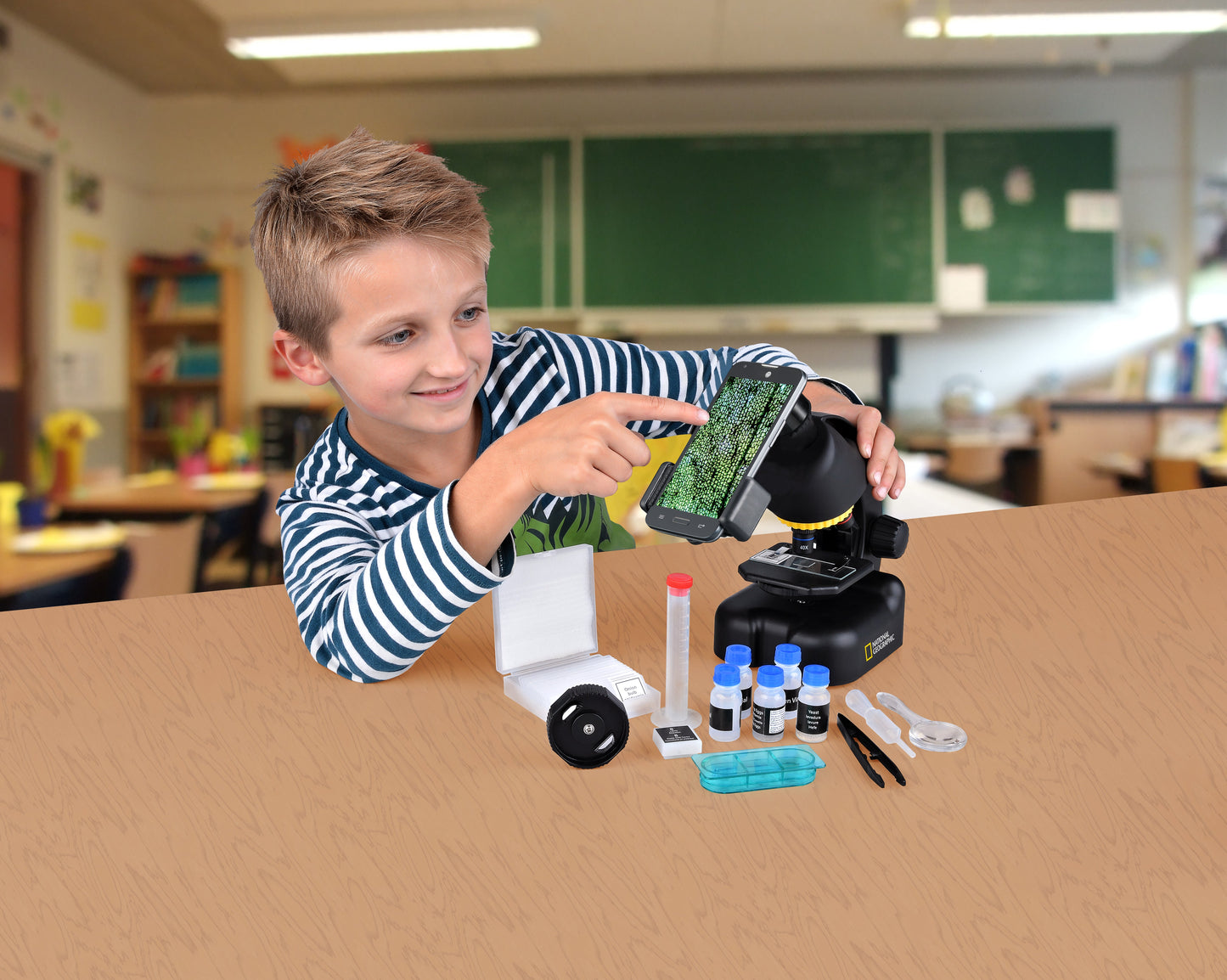 Microscope avec Adaptateur pour Smartphone 40-640x