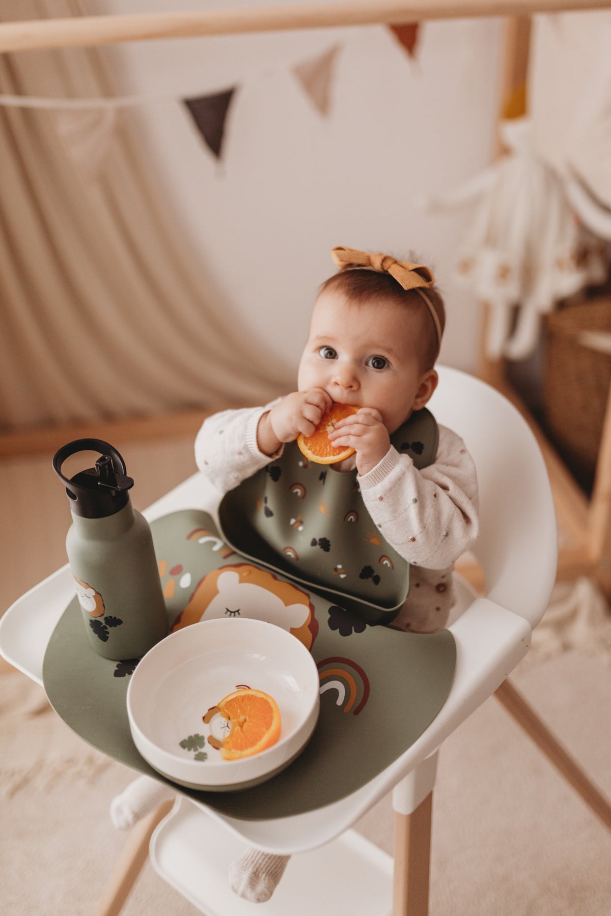 Lot de 3 Sets de Table Silicone Lion Olive