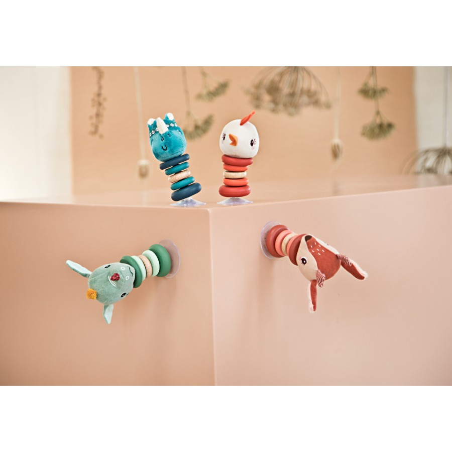 Lot de 3 Hochets swing a ventouse Stella