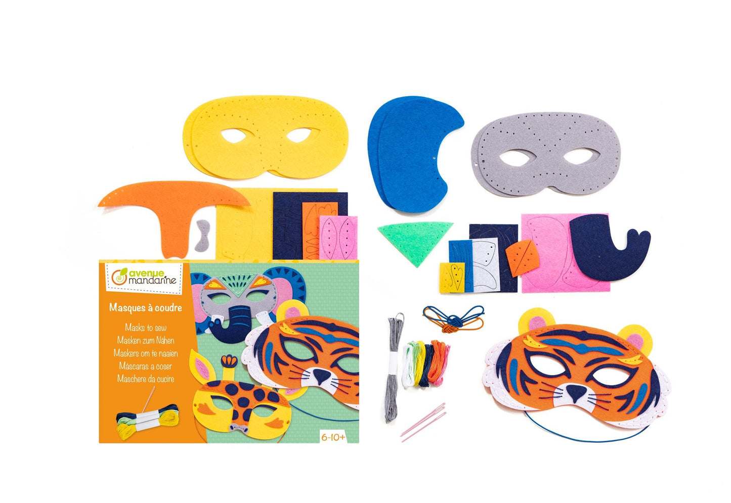 Boîte créative, Masques à coudre, Animaux de la savane