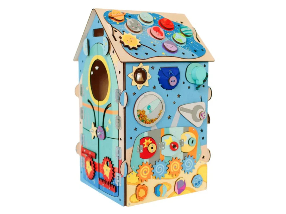 Tableau d'activités lumineux en bois - Dans l'espace