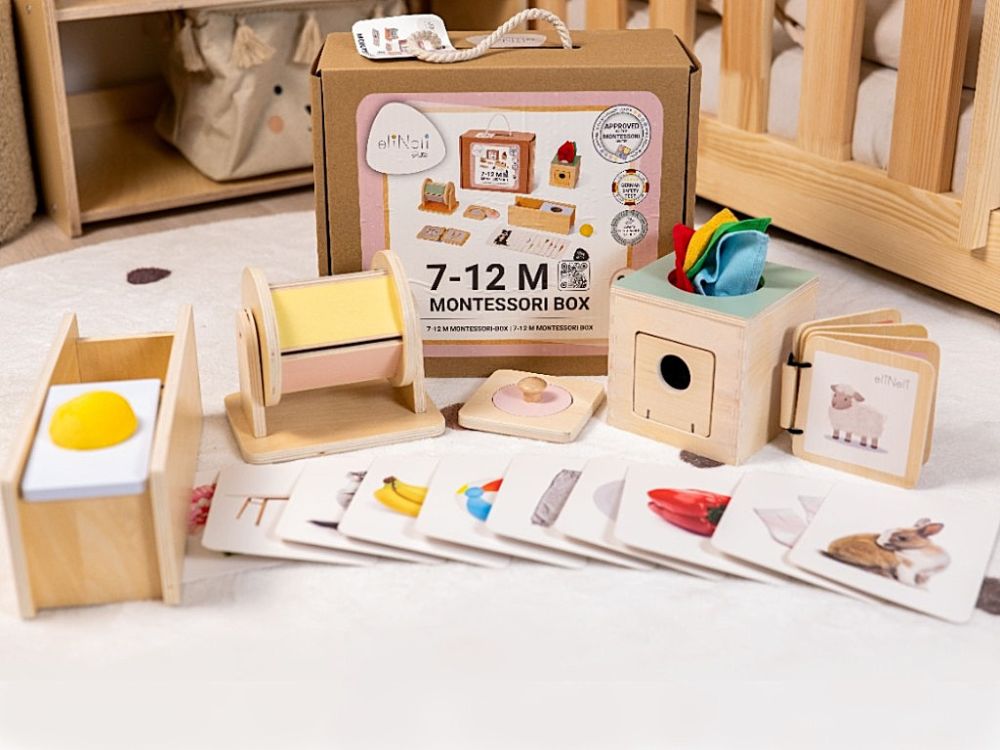 Coffret de jouets Montessori pour bébé 7-12 mois - coffret éducatif