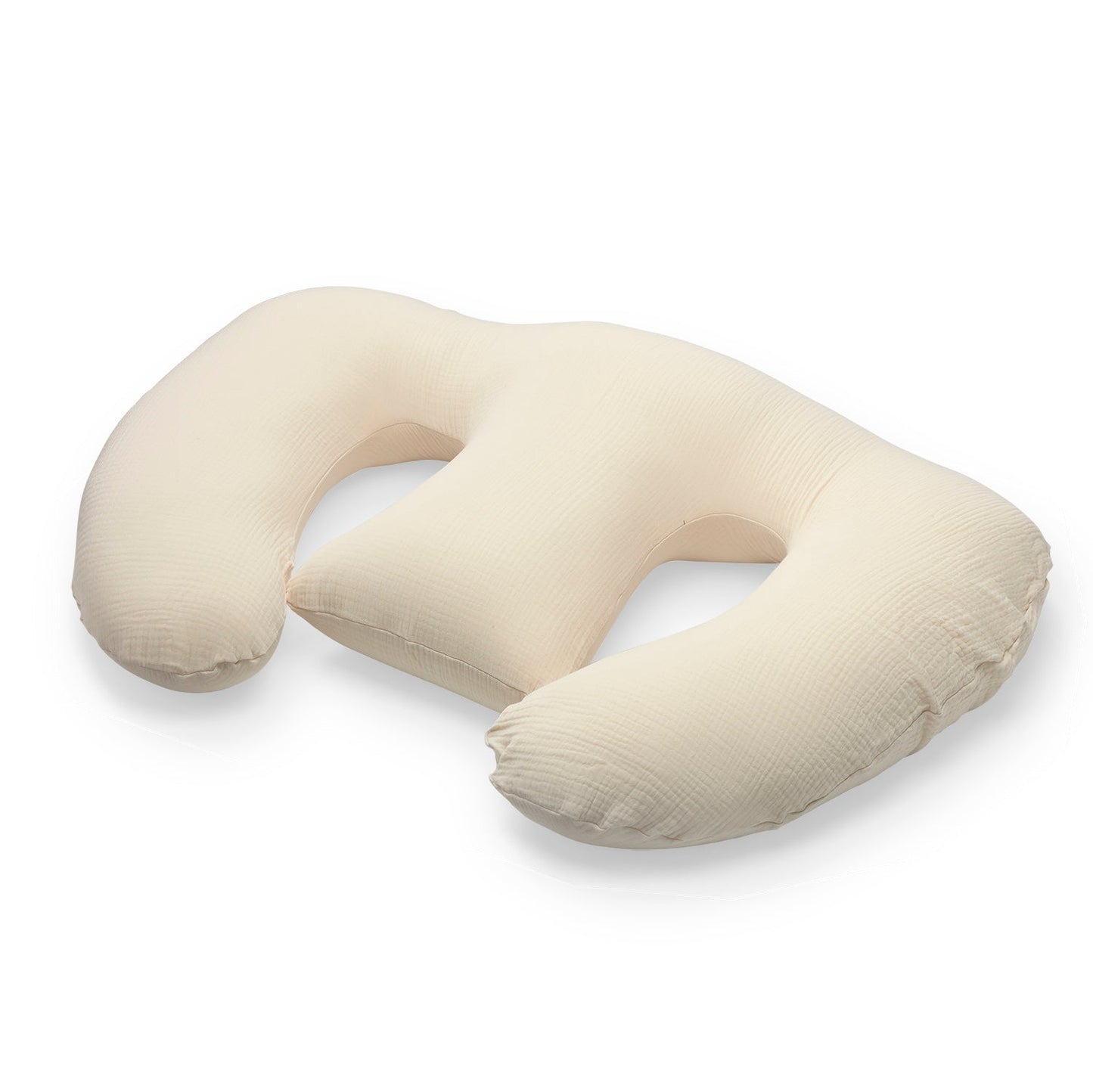 Coussin d’allaitement double en mousseline | Écru