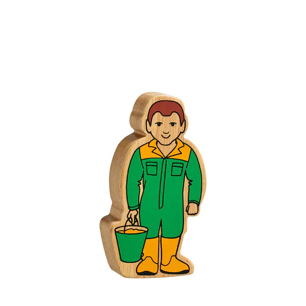 Ouvrier de ferme jaune et vert naturel