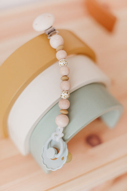 Lots de 3 Attache tétines Water Print/Dark Sand