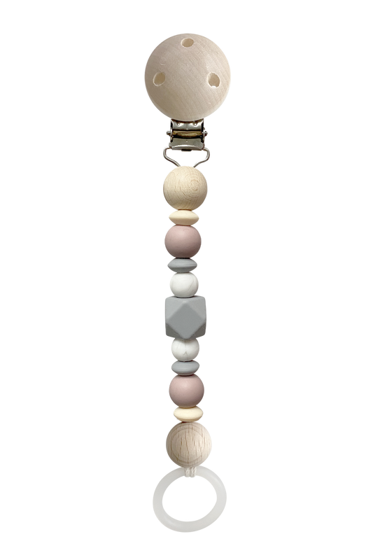 Lot de 3 Chaînes de sucette argent gris/rose