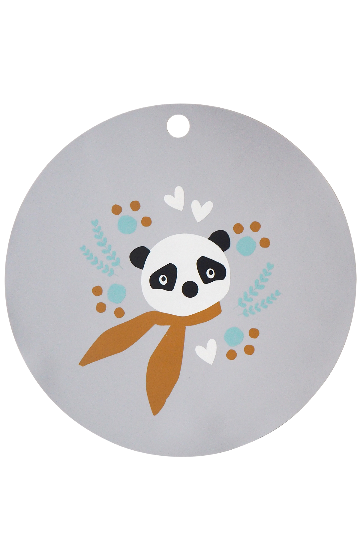 Lot de 3 Sets de Table Silicone Panda Gris Argenté