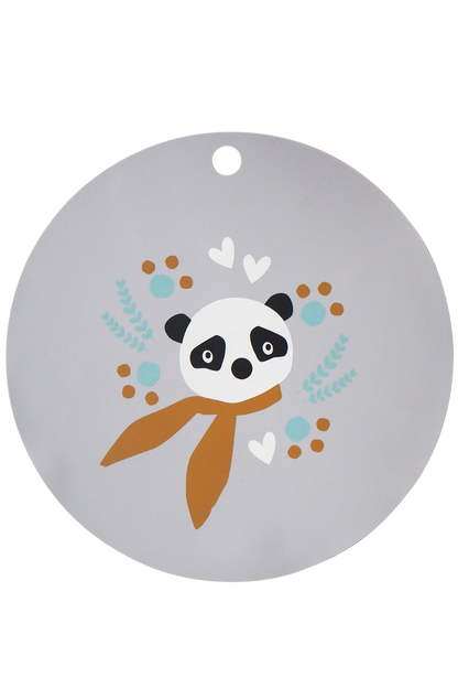 Lot de 3 Sets de Table Silicone Panda Gris Argenté