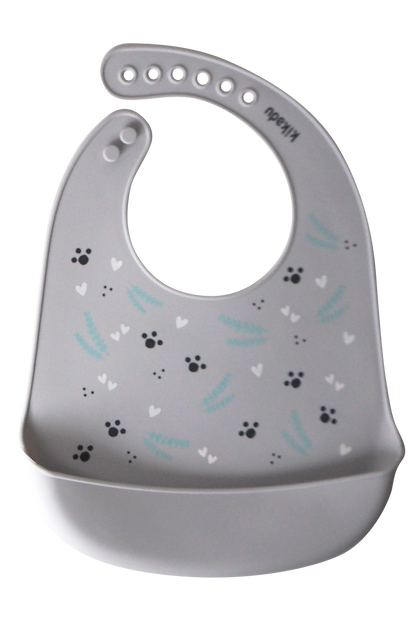 Bavoir Silicone Panda Gris Argenté