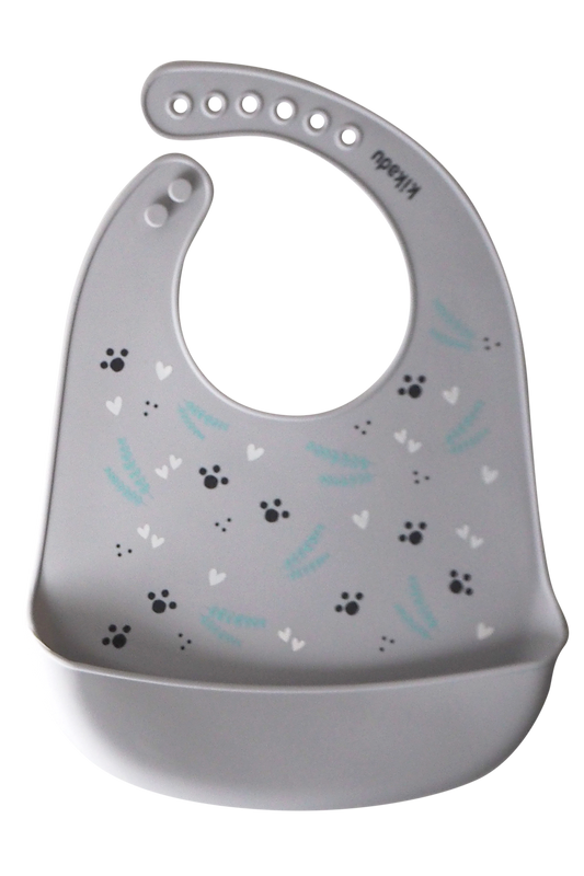 Bavoir Silicone Panda Gris Argenté