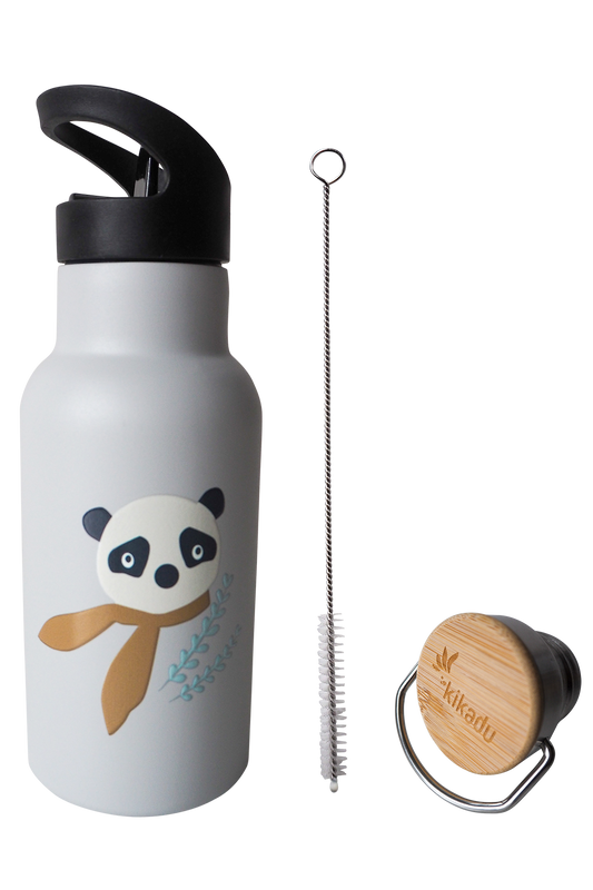 Lot de 3 Gourdes Panda Gris Argenté (VE3)