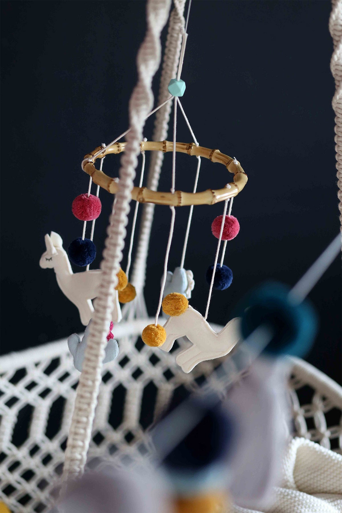 Lot de 2 Mobiles lama avec anneau en bois