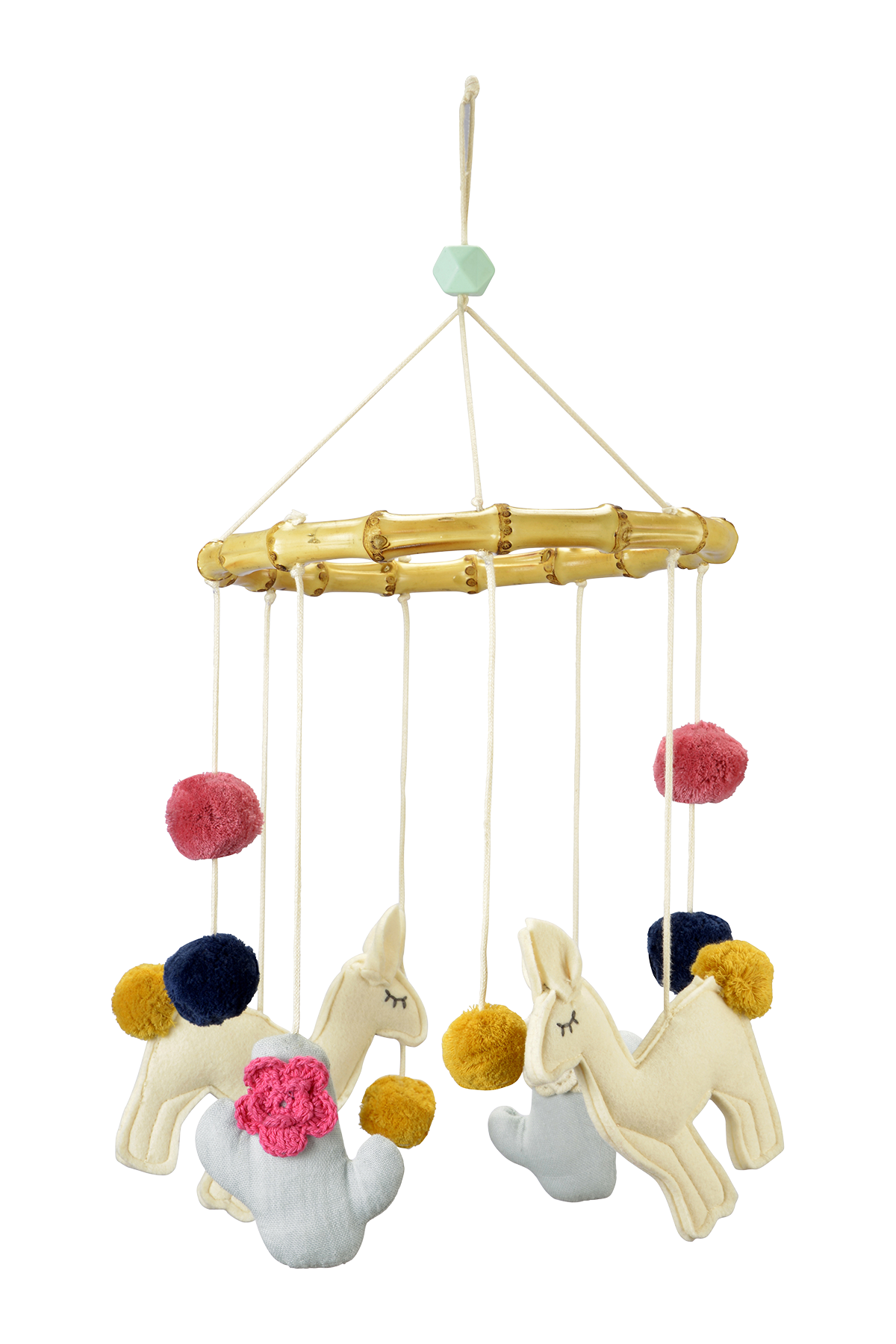 Lot de 2 Mobiles lama avec anneau en bois