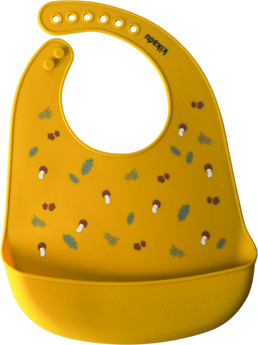 Lot de 3 Bavoirs silicone Lapin Moutarde