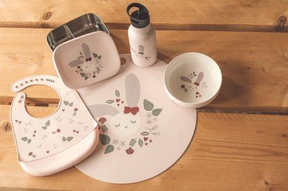 Lot de 3 Bavoirs silicole Lapin Rose