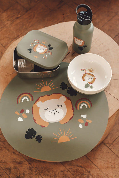 Lot de 3 Sets de Table Silicone Lion Olive
