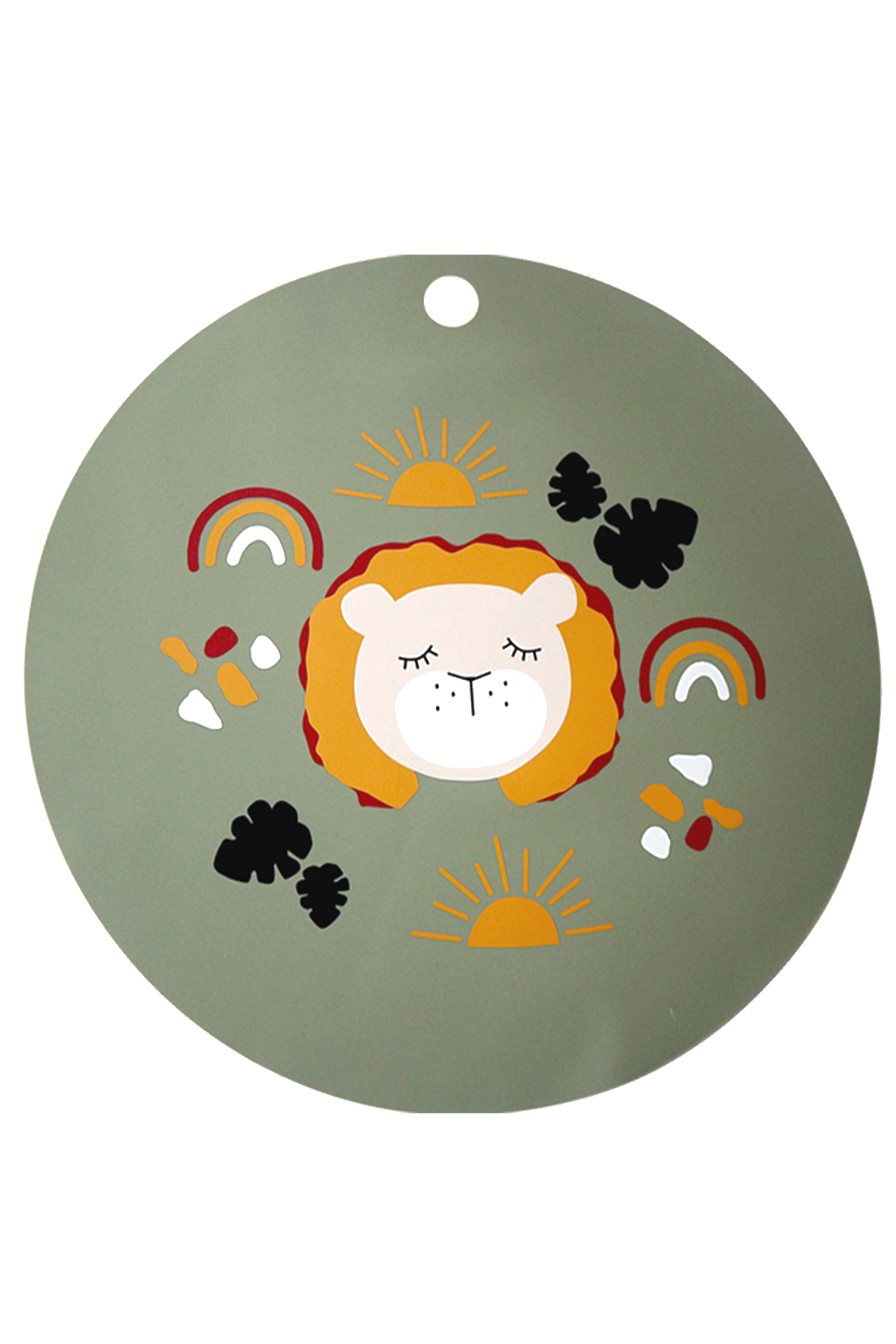 Lot de 3 Sets de Table Silicone Lion Olive