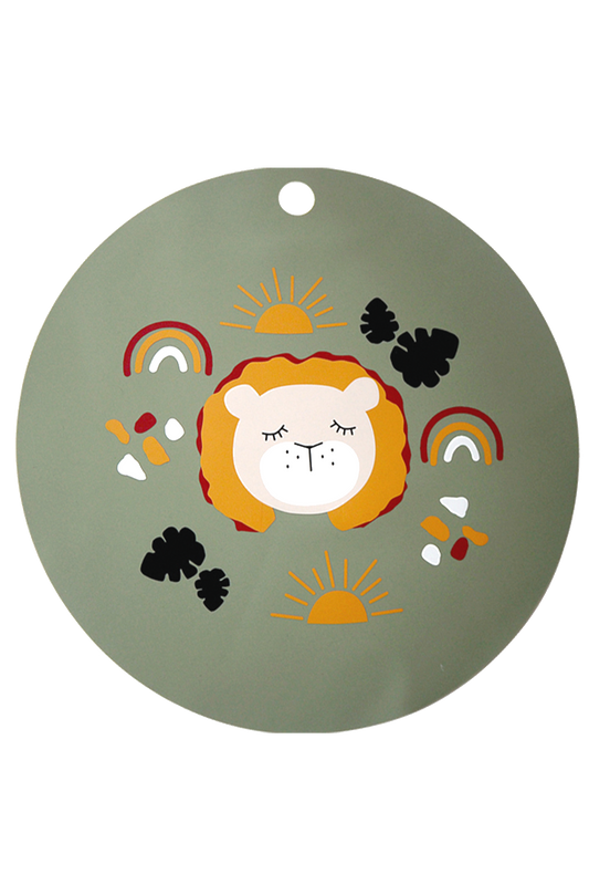 Lot de 3 Sets de Table Silicone Lion Olive