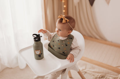 Lot de 3 Bavoirs silicone Lion Olive