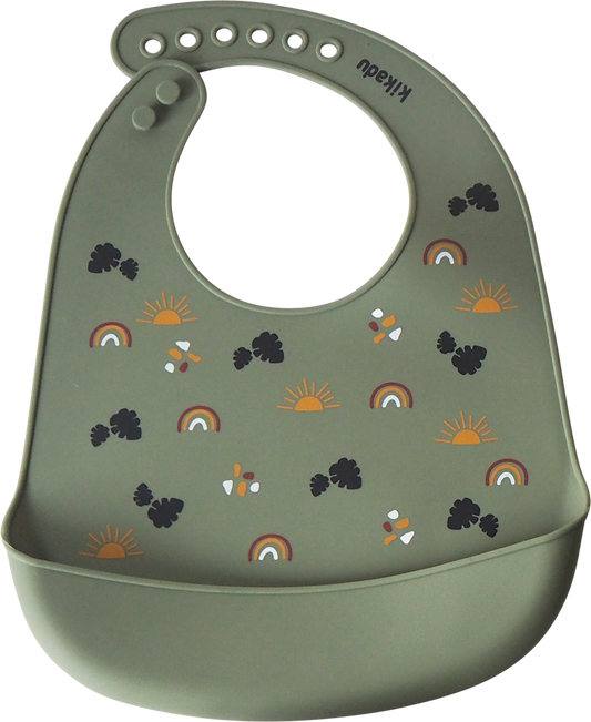 Lot de 3 Bavoirs silicone Lion Olive