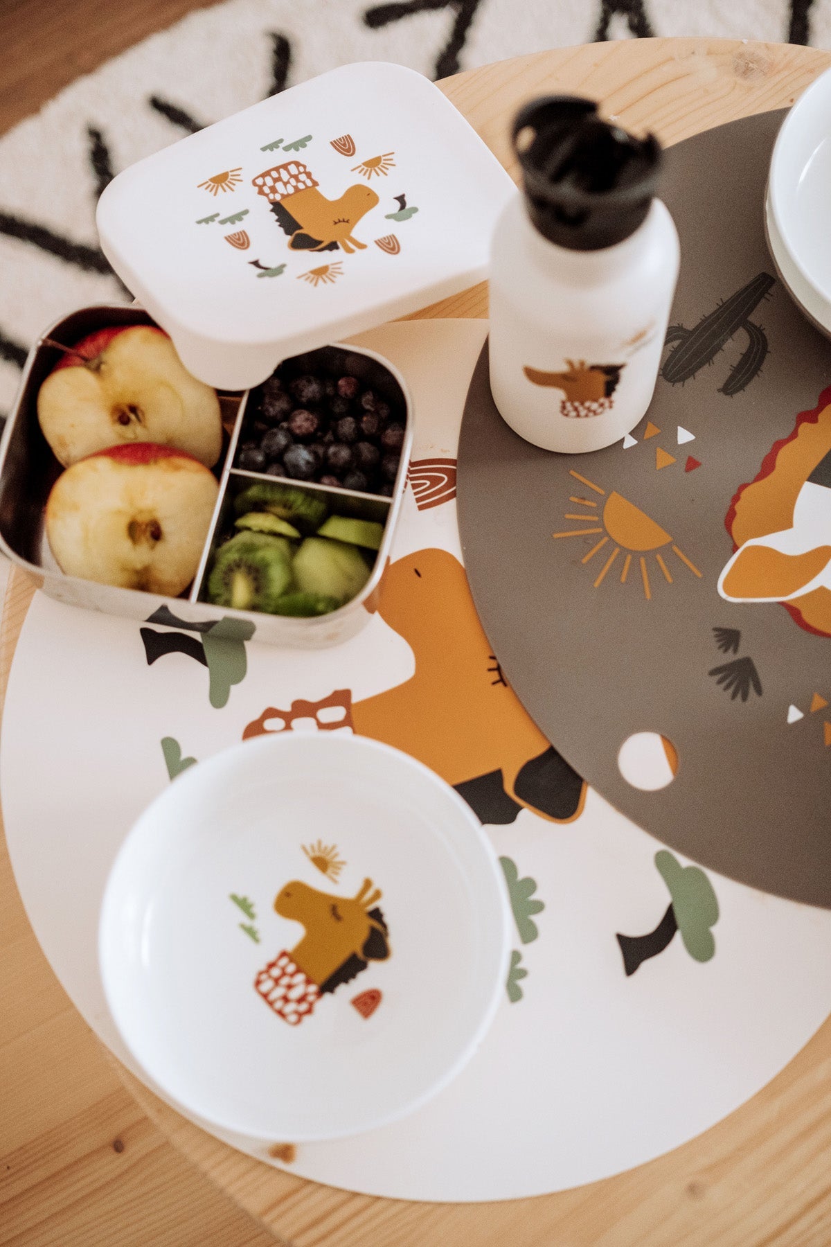 Lot de 3 Sets de Table en Silicone Girafe Nature