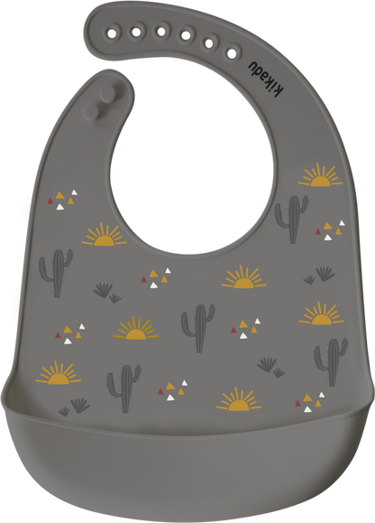 Lot de 3 Bavoirs silicone Zèbre Gris