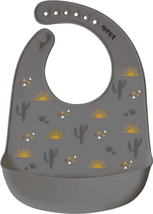 Lot de 3 Bavoirs silicone Zèbre Gris