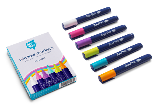 Six feutres pour vitres et miroirs