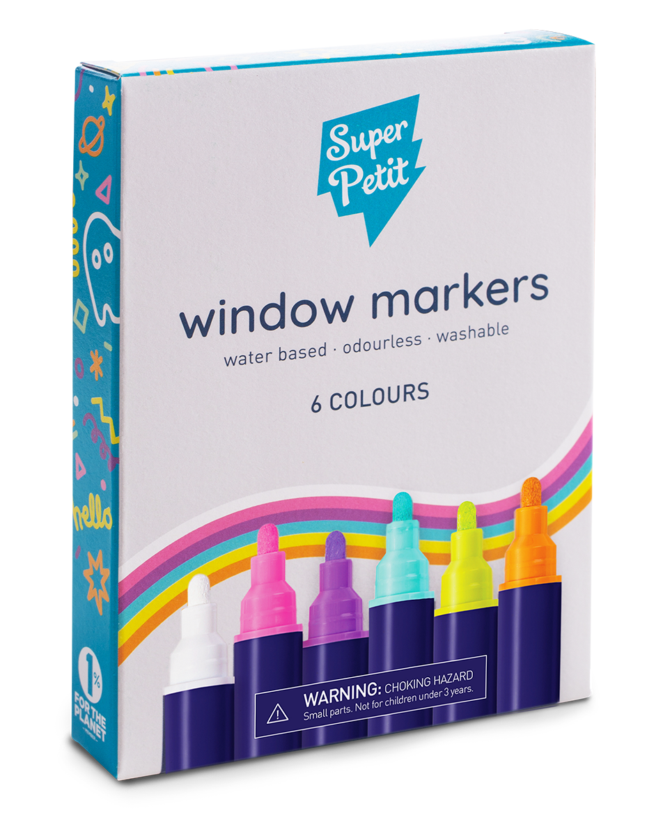 Six feutres pour vitres et miroirs