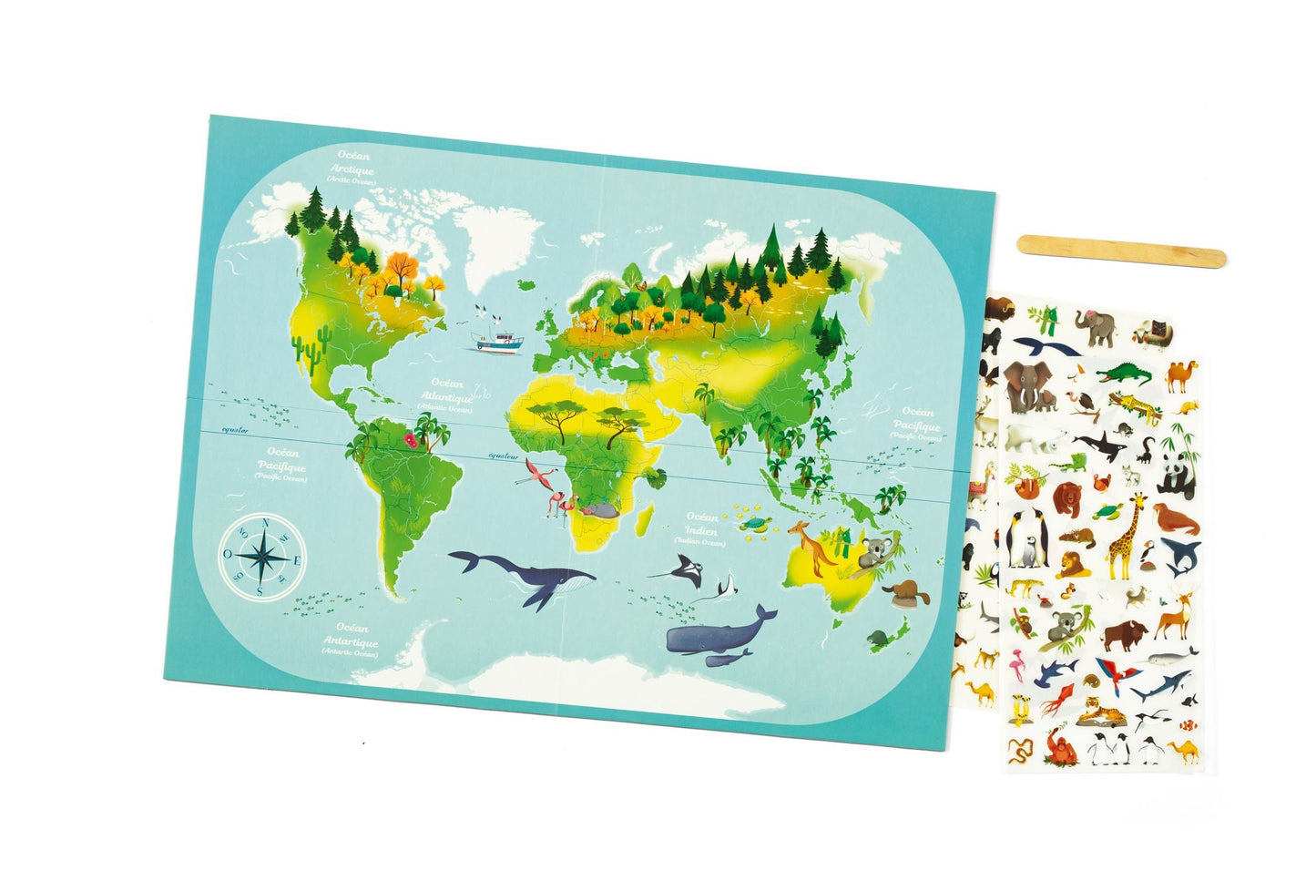 Boîte créative, Decalco Mania, Planisphère