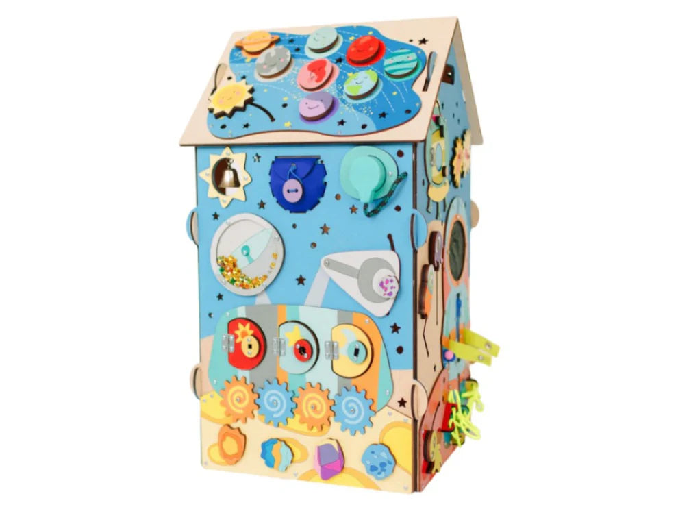 Tableau d'activités lumineux  en bois - Dans l'espace