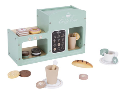 Machine à café et magasin en bois