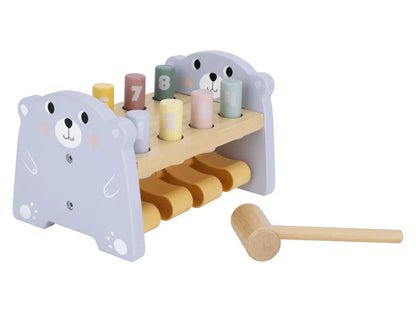 Marteau en bois en forme d'ourson avec chiffres