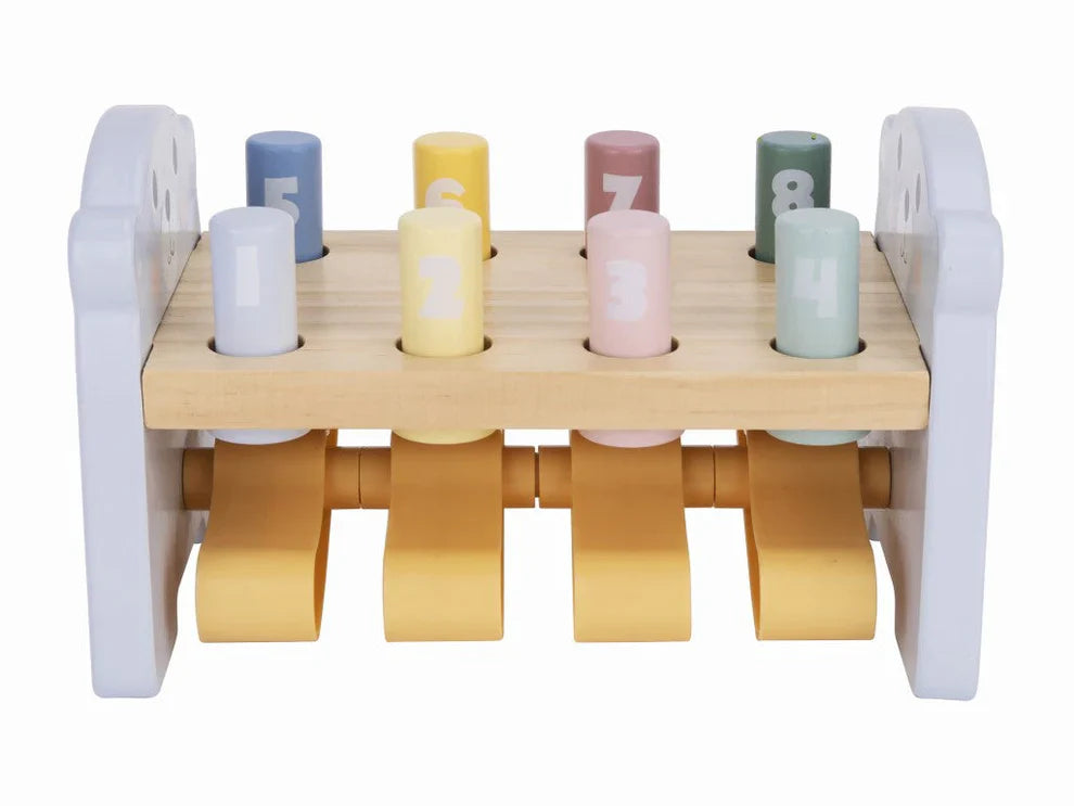 Marteau en bois en forme d'ourson avec chiffres