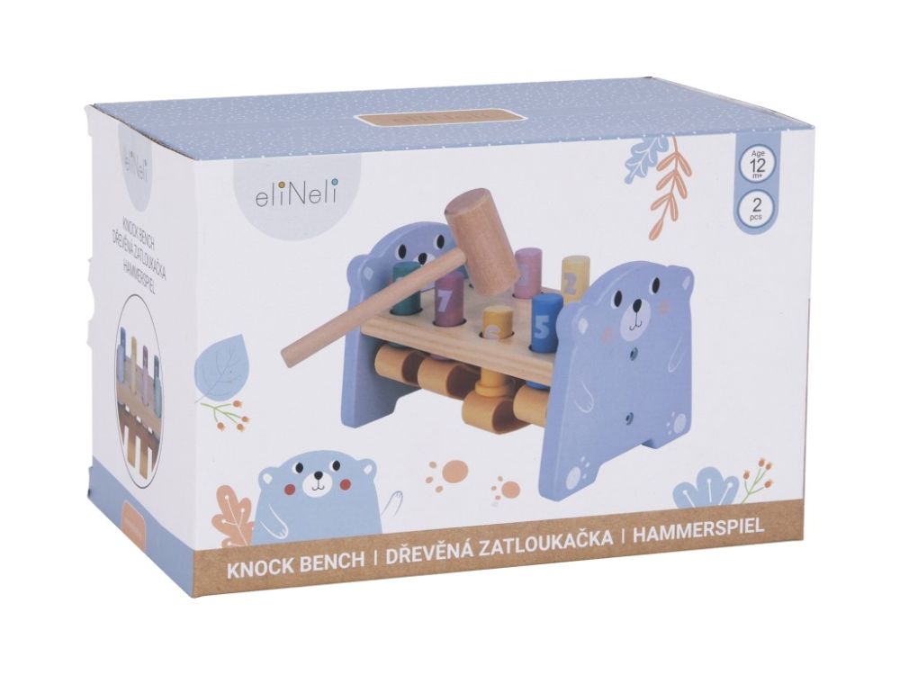 Marteau en bois en forme d'ourson avec chiffres
