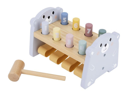 Marteau en bois en forme d'ourson avec chiffres