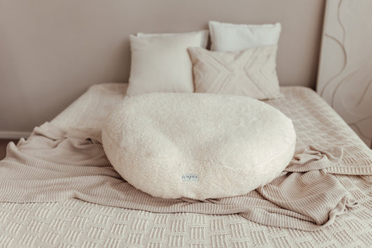 Housse Relax pour coussin d'allaitement jumeaux en teddy | Écru