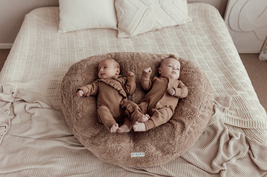 - Housse Relax pour coussin d'allaitement jumeaux en teddy | Taupe par :