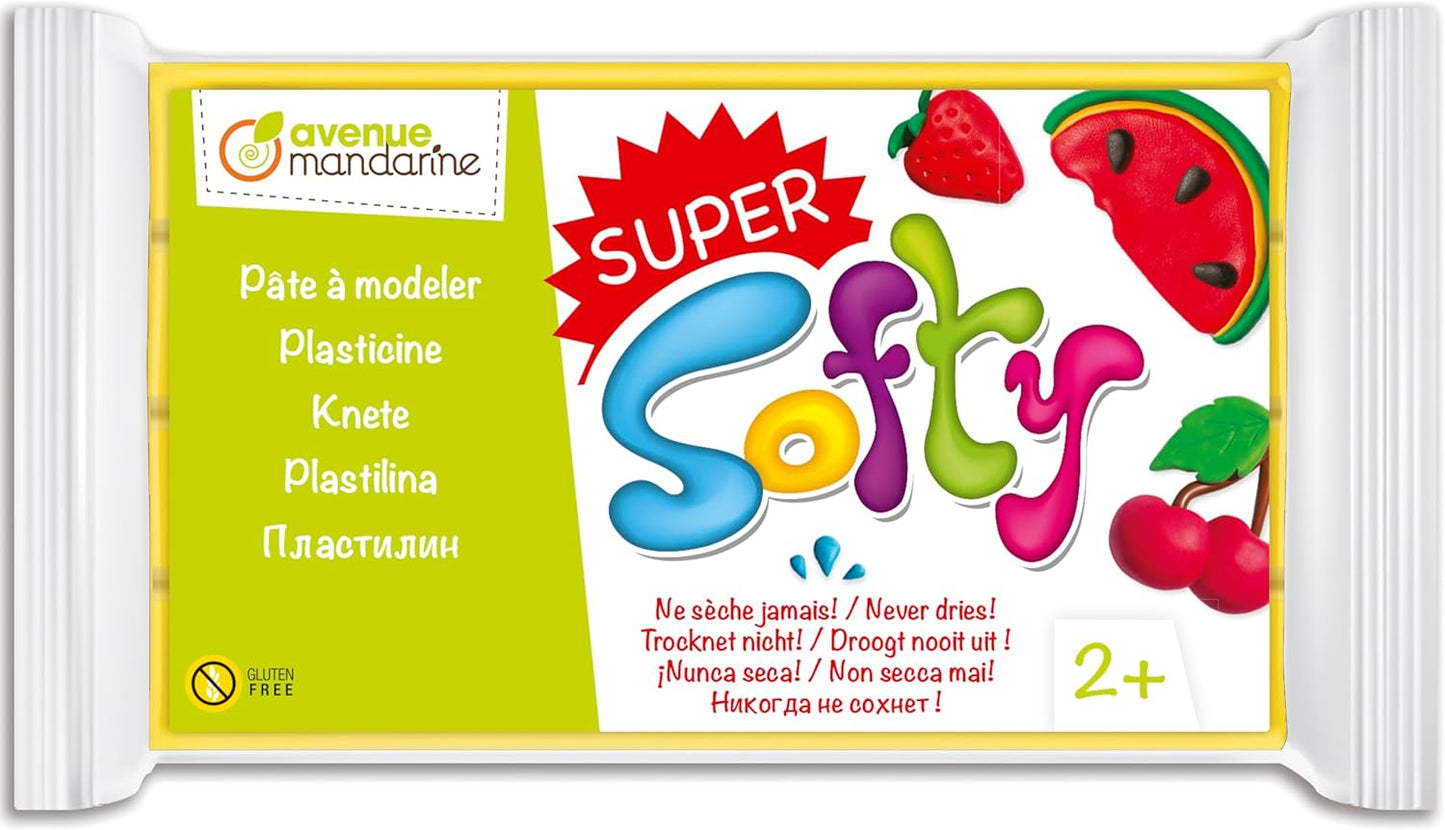 Super Softy - Pâte à modeler 350g, Jaune