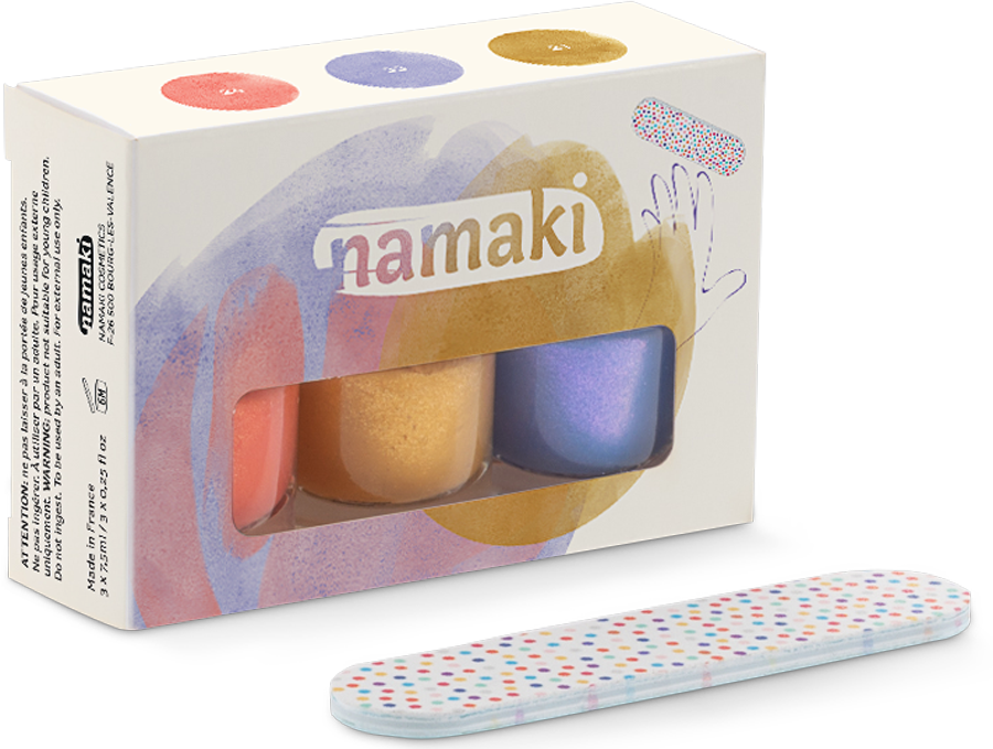 Coffret 3 vernis à ongles pelables à base d'eau - Sorbets fruités