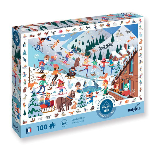 Puzzle 100 pcs - Cherche & Trouve   Sports d'hiver