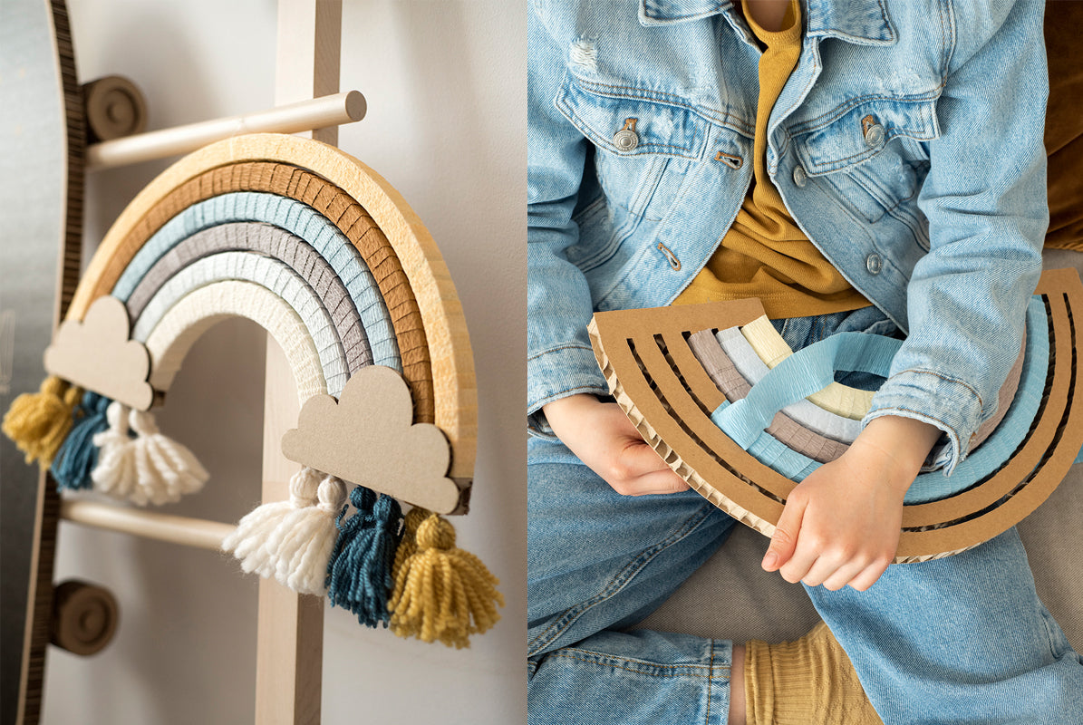 DIY arc en ciel miel bleu