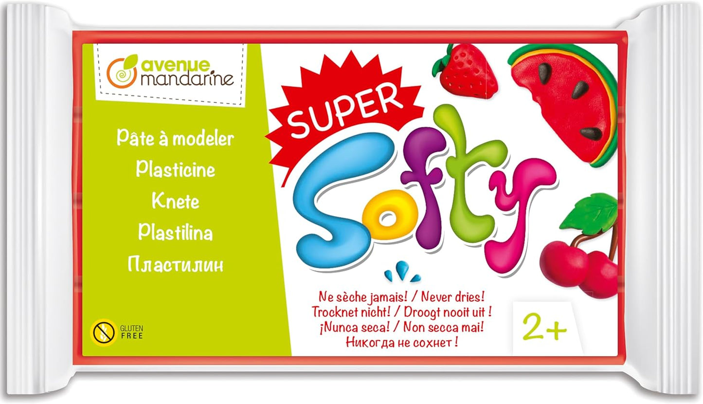 Super Softy - Pâte à modeler 350g, Rouge