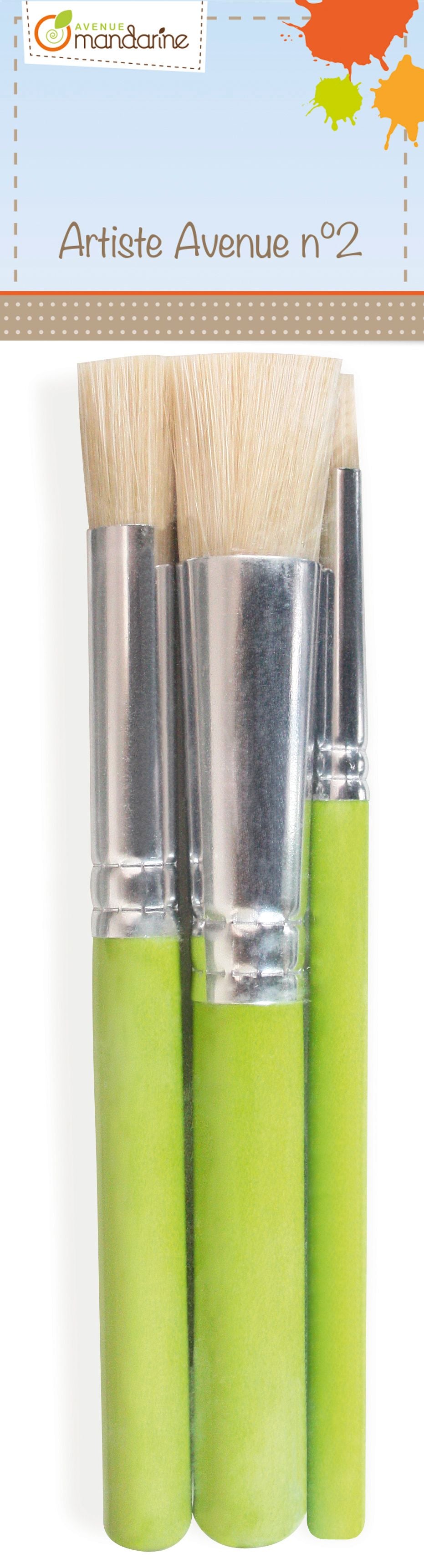 Set de 3 pinceaux pochoir