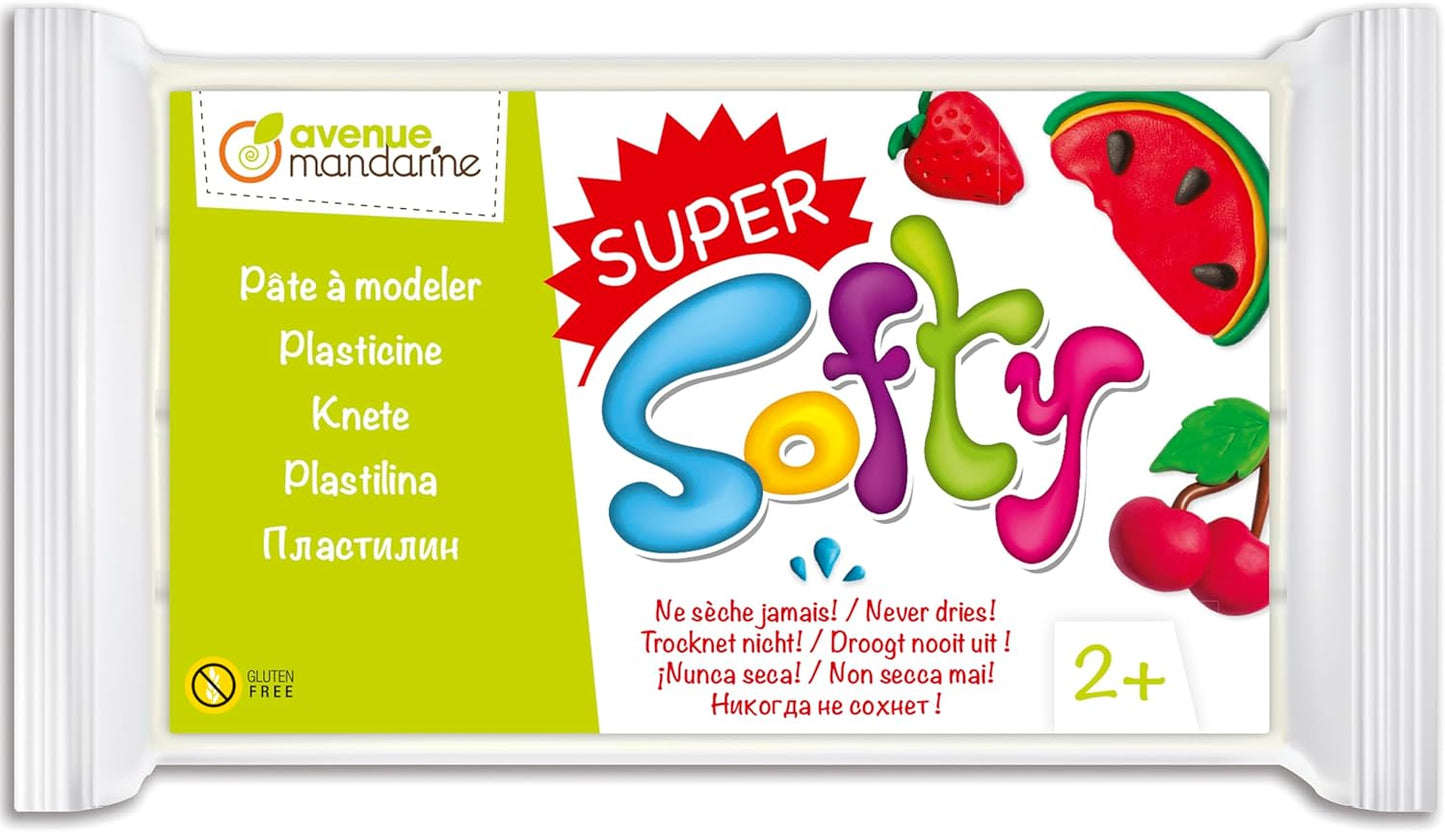 Softy - Pâte à modeler enfant souple 500g -  Blanc