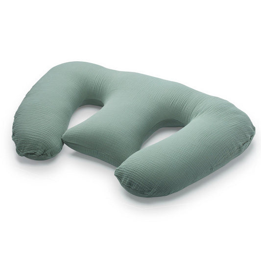 Coussin d’allaitement double en mousseline | Vert ancien