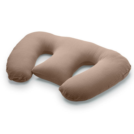 Coussin d’allaitement double en mousseline | Taupe