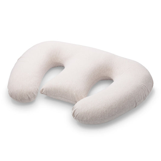 Coussin d’allaitement double en molleton doux | Beige chiné