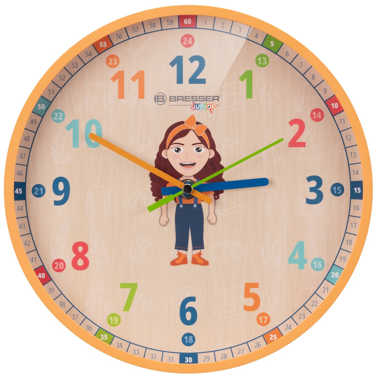 Horloge murale pour enfants orange