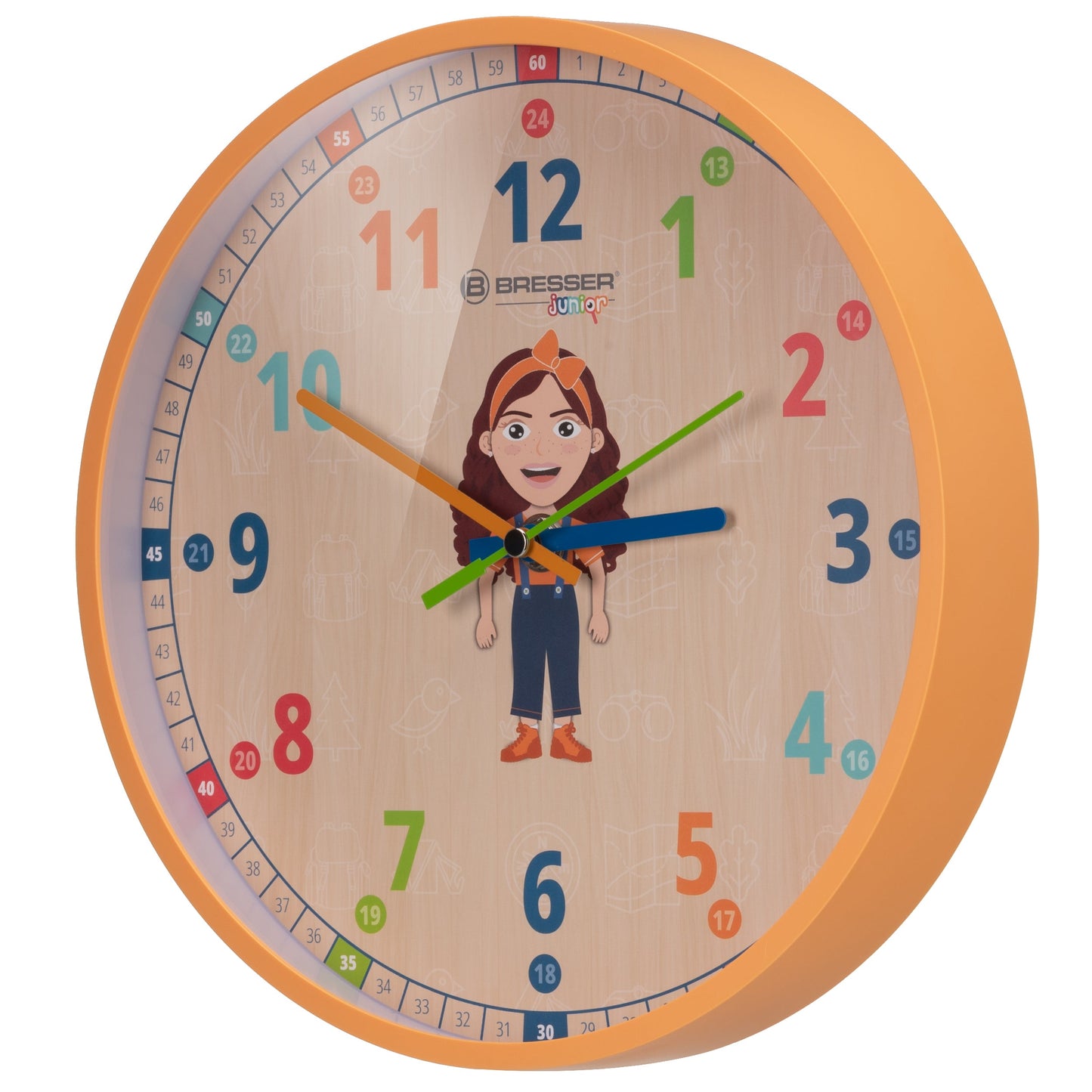 Horloge murale pour enfants orange